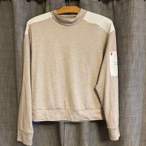 New Balance Women's Sz. L Heat Grid Long Sleeve in Sea Salt Heather Reflective